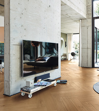 HARDER by Novafloor Herringbone Tammi Nordic Wood 1-sauva mattalakattu & harjattu tammilattia